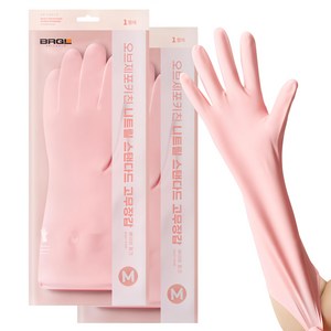 브릭글로 안찢어지는 니트릴 고무장갑 오브제포키친, 베이비핑크, 중(M), 2세트