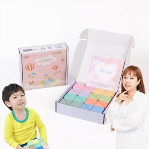벨베이비 영유아 세모 자석블럭 빅사이즈 35mm (세모), 파스텔, 1개