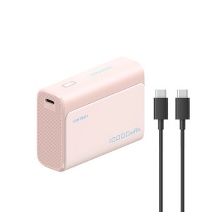 CUKTECH 쿡테크 미니 포켓 보조배터리 30W 고속 충전 보조배터리 10000mAh+C타입 고속 충전 케이블 세트/기내반입, 핑크