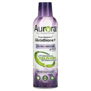 Auoa Nutascience Mega-Liposomal Glutathione＋ 비타민C 첨가 유기농 과일 맛 750mg 480ml(16fl oz), 1개, 480ml