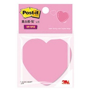 3M 접착식 메모지 메모노트 모양포스트잇 하트/heat 70mmx70mm 45매