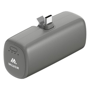 밸류엠 단자 접이식 도킹형 손난로 겸용 보조배터리 5000mAh C타입, VM-B2DHWD01CP, 다크그레이