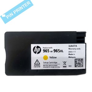 HP 오피스젯프로 9010 복합기 정품잉크 HP9012 HP9013 HP9014 HP9015 HP9018 HP9010 e프린터 HP965/964/963/962 정품 번 셋업카트리지, 1개, 2. 965 노랑잉크