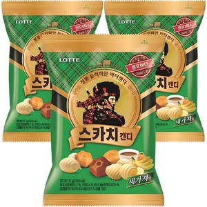 롯데웰푸드 스카치 세가지맛 캔디, 157g, 3개