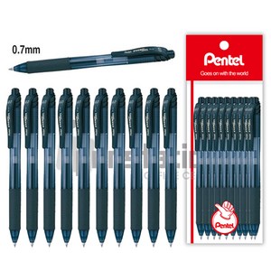 Pentel 에너겔 X 볼펜 10개 세트, BL107-A 메탈팁 0.7mm 블랙 10개 세트