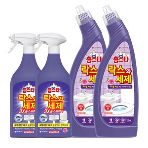 홈스타 락스와 세제 3X 폼 스프레이 후로랄 500ml x 2개 + 락스와세제 후로랄파인 750ml x 2개, 1개