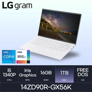 LG전자 2023 그램14 14ZD90R-GX56K, Fee DOS, 16GB, 1TB, 화이트