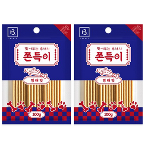 브리더랩 강아지 찢어주는 쫀득이 100g, 명태맛, 2개