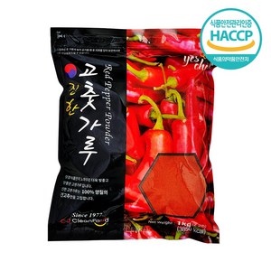 청정식품 24년 HACCP 해썹 국산 햇 태양초 고춧가루 고운 고추가루 1kg, 1개