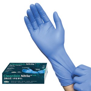 크린스킨 롱 손목긴 니트릴장갑 29cm 니트릴플러스 Nitile Plus 위생장갑, 블루, 중(M), 1개