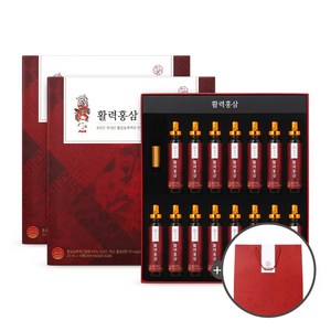 천지양 6년근 활력 홍삼 앰플 2박스 (+ 쇼핑백), 300ml