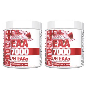 EVLUTIONNUTRITION EAA 7000 필수아미노산 워터멜론 스플래쉬 맛, 2개, 282g