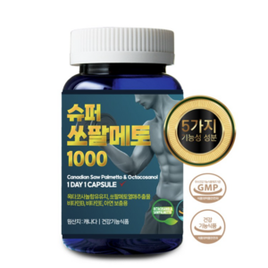 슈퍼콸콸 프리미엄 쏘팔메토 옥타코사놀, 1개, 1000mg, 60정