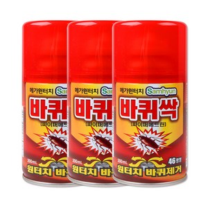 삼현제약 메가원터치 바퀴싹 200ml 46평형 살충제, 3개