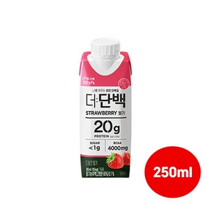 빙그레 더단백드링크 250mL 딸기맛 단백질보충음료/우유/무배, 8개