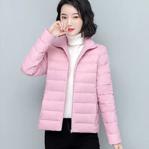 ROYALBELLE 여성 데일리 경량 기본 패딩 점퍼 스탠드넥 소프트 단색 컴포트 패딩 재킷 V91901