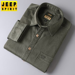 JEEP SPIRIT 지프 스피릿 셔츠 남자 뉴 캐쥬얼 패션 가을 겨울 남성 긴팔티 다양한 긴팔 느슨한 단색 패션 캐주얼 탑 버튼 수 놓은 긴소매 남성 셔츠 2086