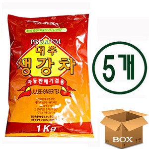 대호 대추생강차 자판기용 국산차, 5개, 1개입, 1kg