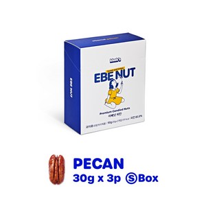 ebenut 이베넛 피칸정과 영양 간식 강정 선물 소포장 3팩 90g, 1개