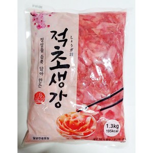 이엔푸드초생강 (적초) 1.3kg X 10ea (1박스) / 이엔적초생강 이엔적초 이엔초생강 초생강 생강초절임 적초생강 적초 초생강절임 초생강슬라이스 빨간초생강, 13kg, 1개