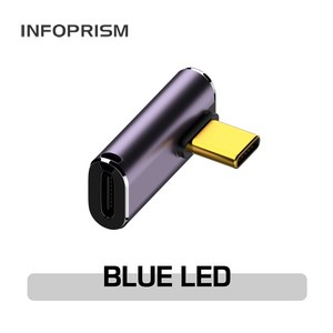 INFOPRISM / LED 점등 USB 4.0 C타입 PD 240W 40Gbps 썬더볼트 각도 변환 꺾임 젠더 90도 180도 L형 U형 ㄱ형 IA-929, 모델 A / C타입 암-수 L형, 1개