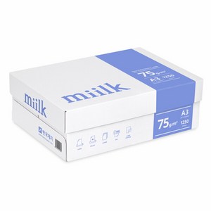 miilk 밀크 복사용지 백색 75g, A3, 1250매