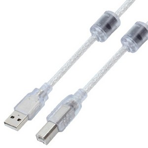 구리 선재 고급형 USB2.0 투명 AM-BM 케이블 3M, 1개
