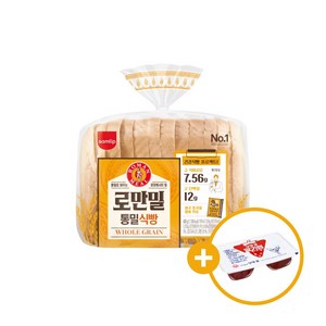 삼립 로만밀통밀식빵 + 오뚜기 딸기쨈 디스펜팩 증정, 4개, 420g