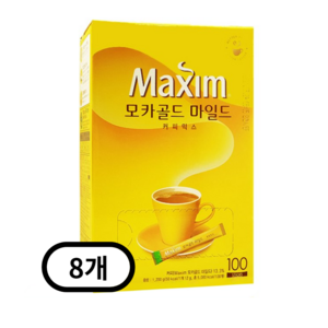 맥심 모카골드 마일드 커피믹스, 12g, 100개입, 8개