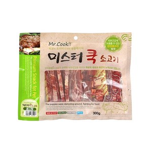 미스터쿡 강아지 간식 큐브&슬라이스 혼합, 소고기맛, 300g, 10개