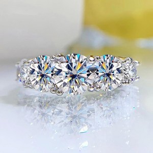 모이사나이트 반지 선물 Smyoue 18k plated 3 6ct all ing 5