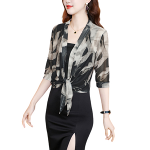 여성용 여름 망사 가디건 자외선 차단 5부 소매 상의 Women's Shirts 뉴타임즈 J642G280