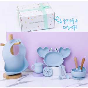 마이프레셔스 Silicone Baby Feeding Set 아기 이유식 식기 흡착식판 6종세트 출산선물 아기선물세트 흡착볼 유아식기 아기식기 유아식판 아기식판 100일선물, 그린, 1개