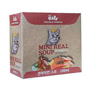 더캣츠 미니리얼 삼계스프 고양이 수프간식 40gx20개 1박스, 연어치킨스프(40gx20개입), 40g, 1팩
