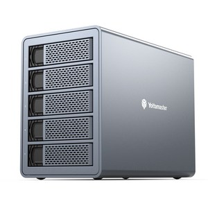 Yottamaster 5 Bay USB3.1 외장 HDD 인클로저 하드 드라이브 타입-C SATA SSD 80TB FS5C3, 5Bay USB-B RAID, 1개