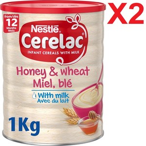 2통 1kg 네슬레 세레락 이유식 허니 앤 위트 윗 밀크 12개월이상 Nestle Ceelac Honey & Wheat with Milk Infant Ceeal, 2개