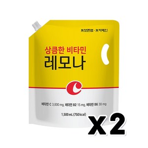 상큼한비타민 레모나에이드 대용량 파우치음료 1.5L x 2개