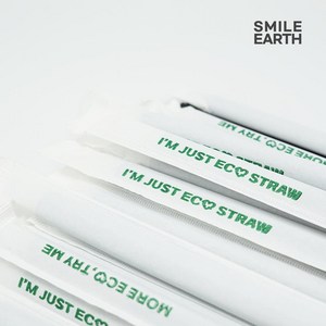 스마일어스 PLA 옥수수 빨대 21cm 개별 포장, 블랙, 7x210mm, 100개, 1개
