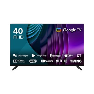 큐빅스 FHD LED 스마트 TV 101cm(40인치) 구글 안드로이드 11 HDR 블루투스 WIFI 넷플릭스 유튜브 에너지효율 1등급, EKW40FA11(상하 브라켓), 벽걸이형, 고객직접설치