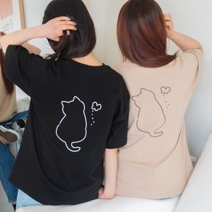 [키140/키150/키160] 키키코 냥이박스반팔티 오버핏 반팔티 고양이 반팔 티셔츠