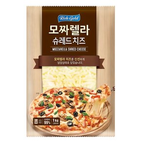 리치골드 모짜렐라 슈레드 피자치즈 1kg 냉장 자연치즈 [당일발송], 1개