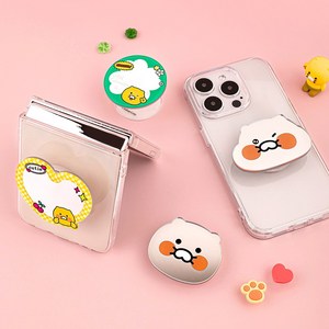 [춘식이 아크릴 미러 스탠드톡]핸드폰거치대 아크릴핸드폰거치대 휴대폰거치대 스마트톡 캐릭터스마트톡 자바라거치대 핸드폰홀더 스마트폰홀더 톡홀더 톡홀더맥세이프, 세이 치즈 하트, 1개