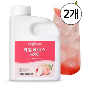 [업체발송] 흥국 리얼베이스 복숭아 1kg 2개세트, 1개