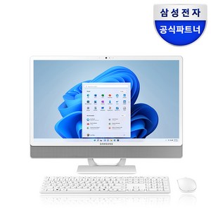 삼성전자 올인원 일체형 PC 프로스트 화이트 DM530ADA-L25A (펜티엄골드 7505 60.5cm WIN11 Po) 기업용 사무용 학습용, RAM 8GB + SSD 128GB, 128GB