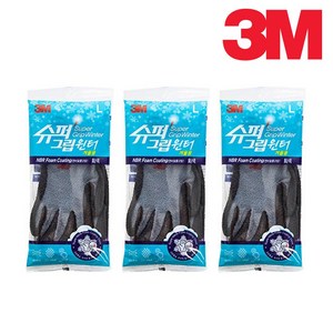 3M 3M장갑 겨울용 슈퍼그립 윈터 작업 코팅 방한장갑, 그레이M, 3개