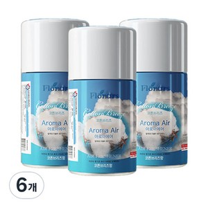 플로너스 아로마에어 코튼브리즈향 리필, 280ml, 6개, 파우더/비누향