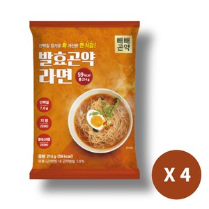 [국물까지 다 먹어도 59kcal 단백질 함유 저칼로리 저나트륨] 발효곤약라면 매운맛, 4개, 214g