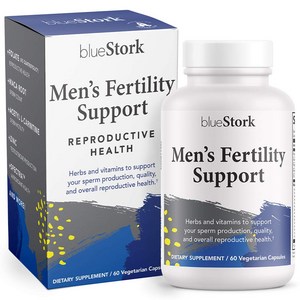 USKORNET Blue Stork Men's Fertility Support 남성용 천연 불임 종합 비타민 60정, 1개