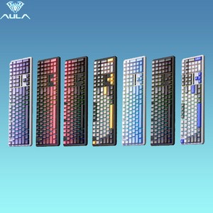 [성의] AULA 독거미 F108 풀배열 기계식 게이밍 키보드 RGB GASKET 4000mAh 108키100%배열 핫스왑DIY 무선 3모드연동 F108 PRO, 별빛블랙-카라멜라떼축, 별빛블랙-카라멜라떼축