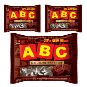 롯데웰푸드 ABC 초콜릿, 187g, 3개